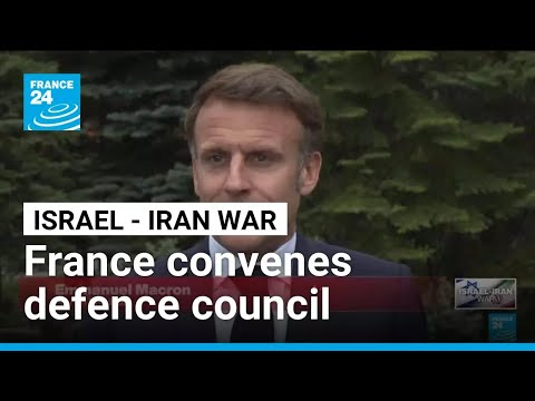 YouTube video thumbnail: France's Macron Convenes Defence Council on Iran