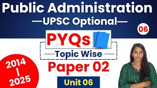 Public Administration Topic Wise PYQs || Unit 06 (Paper 02) || UPSC PYQs (2014-2025) @Admn_World 