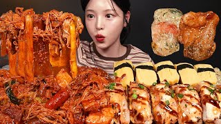 SUB)요청폭발🔥얼얼한 마라샹궈에 계란초밥 먹방! 꿔바로우 크림새우까지 레전드 꿀조합 Spicy Malaxianguo & Egg Shrimp Sushi Mukbang Asmr