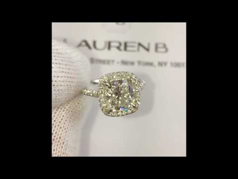 2 carat CushionDiamond Halo Engagement Ring