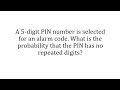 Probability and Permutations in PIN Numbers