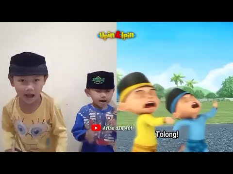 Upin Ipin dikejar Sapi Kurban | Tiru aksi Upin Ipin