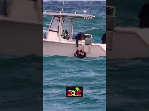 Overboard in ROUGH WAVES !! Boat Zone