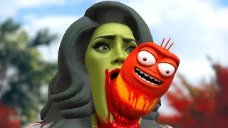 Dame Tu Cosita's HUNGER (Ep567) Red LARVA Vs DAME & She-HULK
