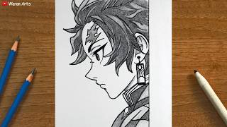 How to Draw Tanjiro Kamado Step by Step | Demon Slayer Pencil Sketch