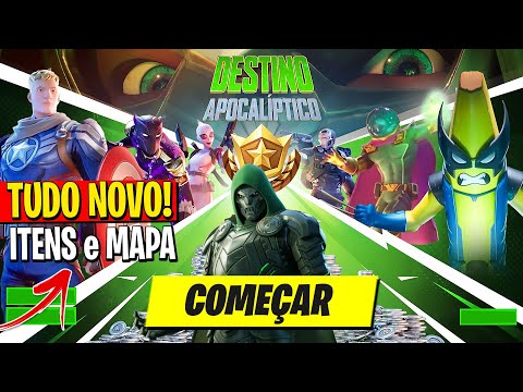 MUDOU TUDO na NOVA TEMPORADA 4 do FORTNITE! DESTINO APOCALÍPTICO (SKINS PASSE, ARMAS e MAPA)