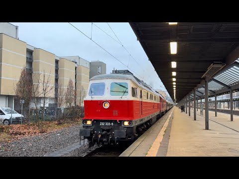 Ausfahrt WFL 232 333-5 + WFL 232 527-2 als WFL 17460 „GLÜCK AUF-Express“ ➡️ Chemnitz Hbf (+ Typhon)