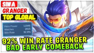 92% Win Rate Granger Siwa Bad Early Comeback [ Top Global Granger ] n9784fd1b1 Mobile Legends Build