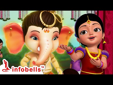 விநாயக விநாயக வா வா வா-Little Ganesha | Tamil Rhymes for Children | Infobells #tamilrhymes #kanmani