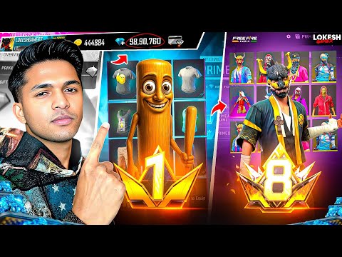 Prime Lvl 1 ID To Prime Lvl 8 ID 😱  ₹2,00,000 Collection In Subscriber Garena Free Fire