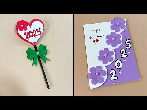 Beautiful New Year greeting card ideas / Happy New Year card 2025