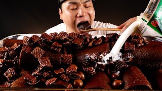 포켓몬 롤초코빵에 우유 부어서 먹어보자~!! Pokemon Roll Choco Bread