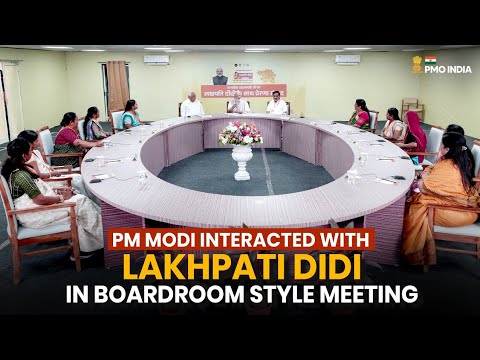 Prime Minister Narendra Modi interacts with Lakhpati Didi in boardroom style meeting, Gujarat