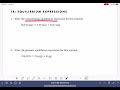Equilibrium Expressions and Constants
