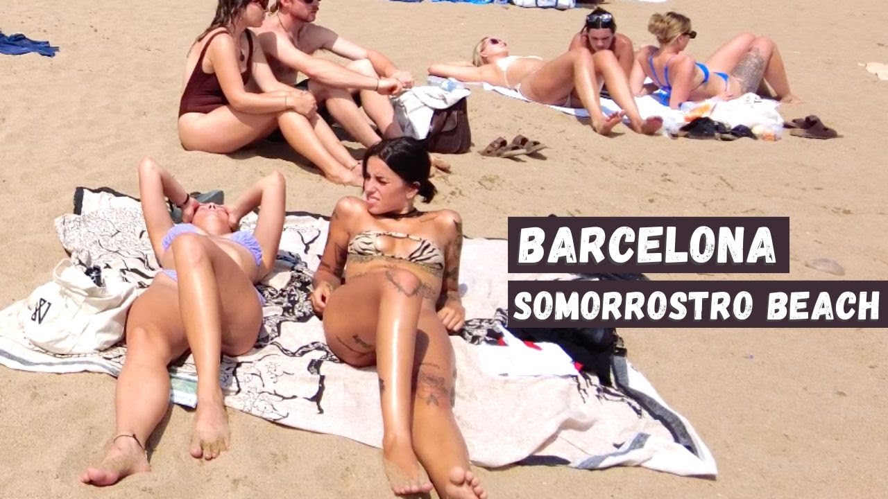 🇪🇸 Hot Day in Barcelona Beach – Spain ☀️🏖️ Amazing Somorrostro Beach Walk – 4K
