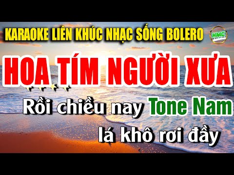 Hoa Tím Người Xưa Karaoke Liên Khúc Nhạc Sống Bolero Tone Nam |NHẠC XƯA BẤT HỦ |TOÀN BÀI HAY