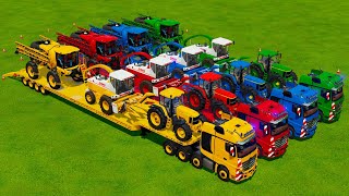 TRANSPORTING TRACTORS, FORAGE HARVESTERS & SPRAYERS WITH BIG TRUCKS! - Farming Simulator 22