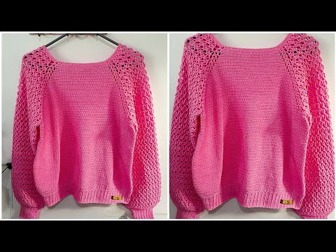 Blusa Rafaela top down passo a passo Claudete Azevedo Crochê 🎥🧶