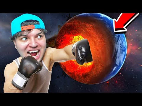 EU DEI UM SOCO E DESTRUÍ A TERRA EM 0,014 SEGUNDOS!! (Solar Smash)