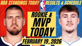NBA STANDINGS TODAY FEBRUARY 19, 2026 | NBA LIVE GAMES SCHEDULE | NBA RESULTS TODAY