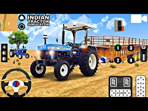 !! Real Tractor Trolley Farming Simulation Game !! Tractor For Loading #tractorvideo #gamingvideos