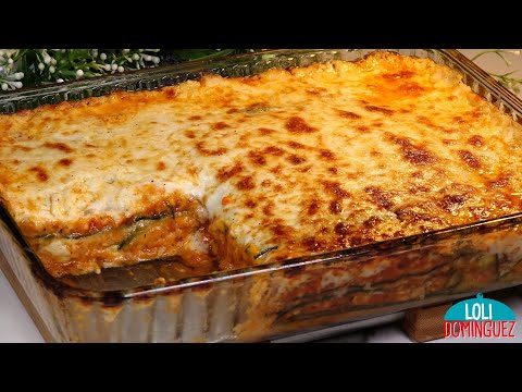 LASAÑA DE POLLO Y CALABACÍN. Deliciosa y suave lasaña que se hace de manera fácil y queda cremosa