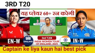 ind w vs Eng w 3rd t20 match prediction