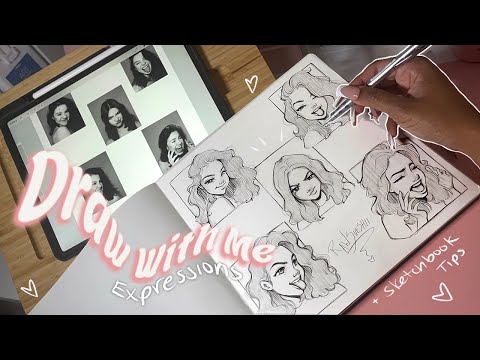 Draw with Me✍🏽💗| The Aesthetic Way to Fill Your Sketchbook | Expressions + Art Tips ✨