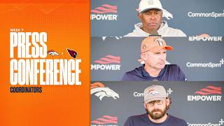 DC Vance Joseph, STC/Asst. HC Darren Rizzi and OC Davis Webb meet the media ahead of Week 7