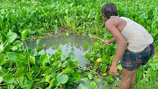 Best Fishing Video ✅|| I was amazed to see this boy cleaning the canal and catching catfish (part-1)