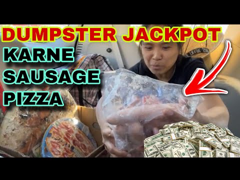 Dumpster diving Engrandeng Karne Sausage Pizza sa Basurahan Hindi Pinalampas ni Inday roning