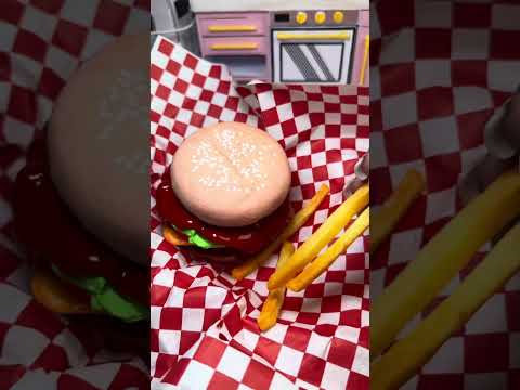 Satisfying Slime Cooking✨🌈 Slime Baking Kit- Cheese Burger & Fries #asmr #slime #satisfyingvideo