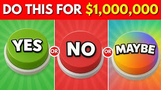 Choose One Button - YES or NO or MAYBE Challenge 🟢🔴🌈 Quiz Monster