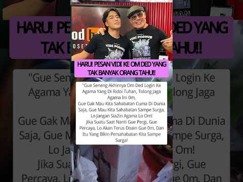 HARU! PESAN VIDI KE OM DED YANGTAK BANYAK ORANG TAHU!! #beritaartis