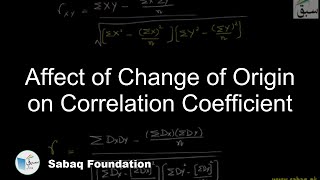 Affect of Change of Origin on Correlation Coefficient