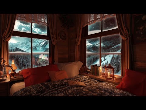 Cozy Winter Nook - Snowstorm Sounds & Fireplace on Window | 3 Hours