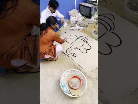 Quick simple & Easy Drawing of lord Ganesh using on /Easy Ganapati Drawing  step by step  #shorts