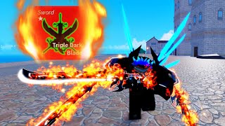 A BURNING Triple Dark Blade ??? | Blox Fruits