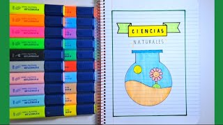 PORTADA DE CIENCIAS NATURALES 🌻 PASO A PASO ✨️ MAURICIO DIBUJOS ✨️