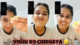 Vishu ko chidaya bada mja aaya 🤣 | viral dahi tadka | vishu aly #trending #vlog #love