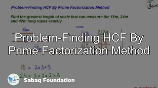 Problem-Finding HCF By Prime Factorization Method