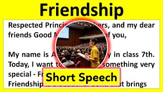 Short speech on Friendship in English for students | 5-minute speech on Friendship | Friendship