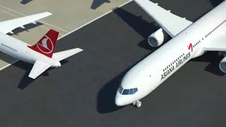 Asiana Airlines Flight 552/Turkish Airlines Flight 696 - Accident Animation