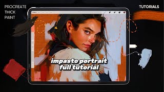 🎨 FULL 50-Minute Procreate Impasto Tutorial | Start to Finish w/ impasto brush pack