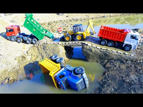 I Build Big Canal Bridge For Volvo Dumper Scania Tipper | Mack Truck Accident Rescued By JCB ? CSToy