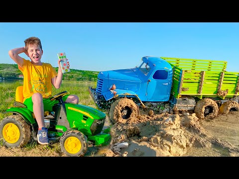 Darius tractors Adventures and learning road signs / Children's video fun