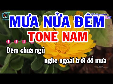 Karaoke Mưa Nửa Đêm Tone Nam ( Dm ) Nhạc Sống Mới | Karaoke Đồng Sen