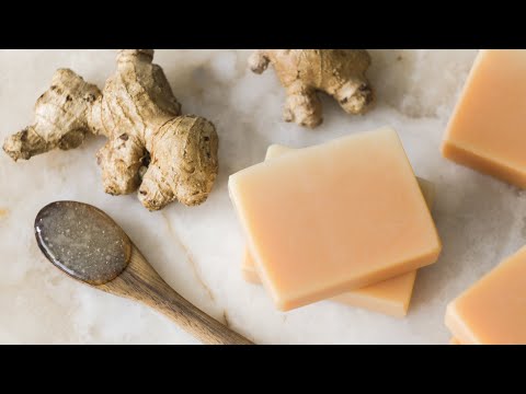 Ginger & sea moss gel soap🫚 A natural homemade soap recipe