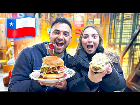 Probando COMIDA CALLEJERA en Chile🇨🇱