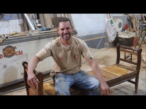 TRANSFORMANDO UMA POLTRONA QUE IA PRO LIXO EM UMA BELA CALÇADEIRA